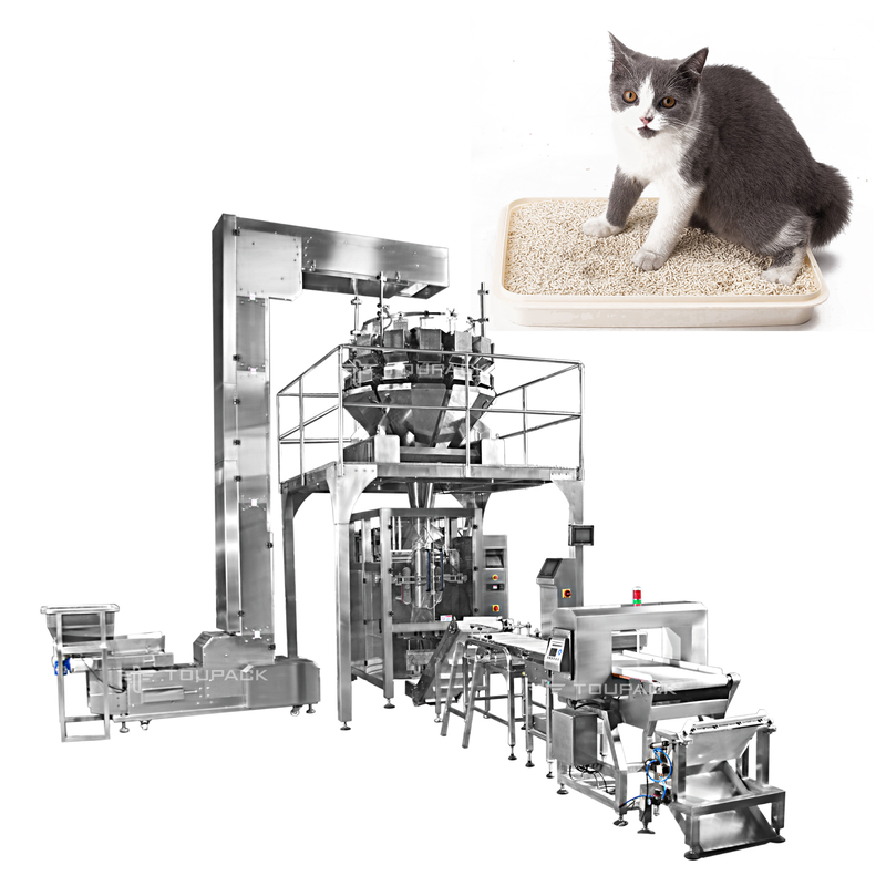 Automatische Korrel 14 van 4KG 10KG 18KG de Hoofdmachine van Wegerscat litter bag filling packing
