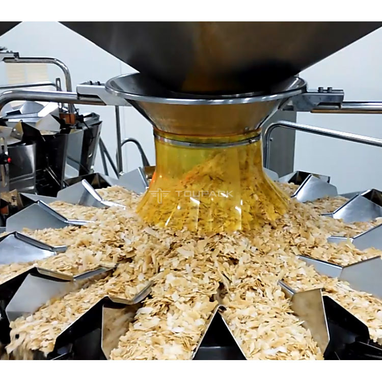 14 leid allen in Één Wegende Verpakkende Machine voor Kokosnoot Knapperig Chips Filling Machine