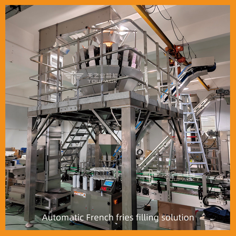 De Garnalen Chips Sealing Food Canning Machine van Nachos van de aluminiumaardappel met 20 Hoofdmultihead Weger
