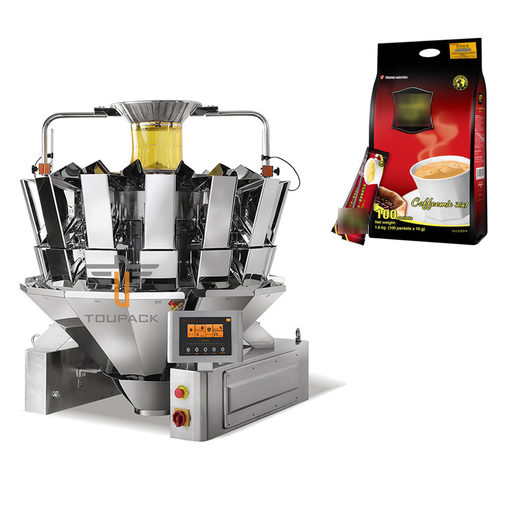 Automatische Premade-Tribune op van de de Verpakkingsmachine van Zakdoypack van het de Koffiepoeder de Wegende Zak in de Schaal van de Zakcombinatie