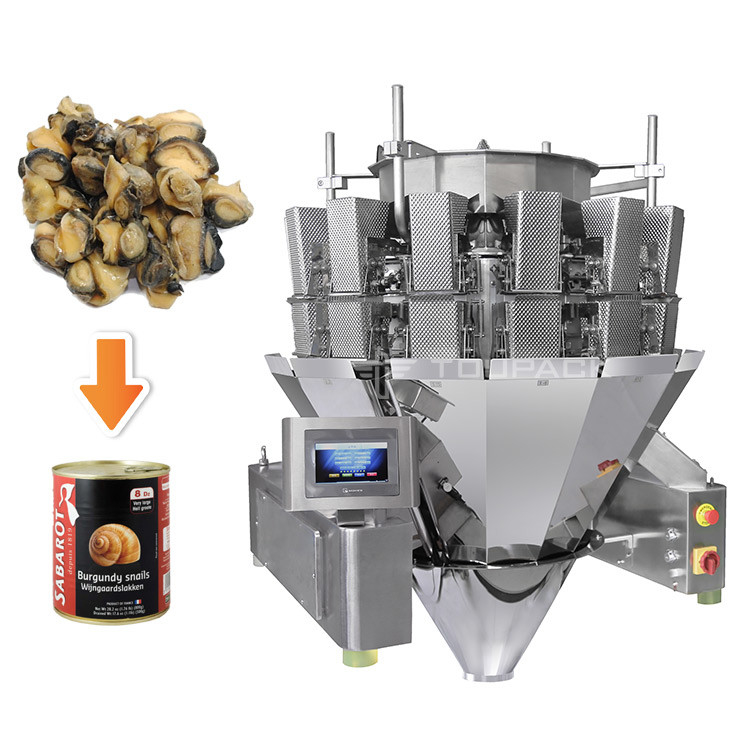 Automatische weegmachine voor het vullen en afdichten van flessen met blik 10-500 g ingeblikt slakkenvlees