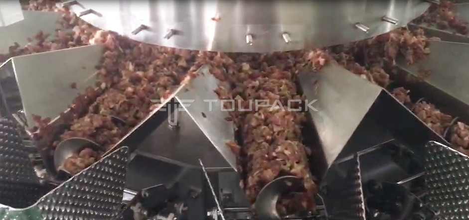 14 hoofd Fijngehakte het Wegen en de Verpakkingsmachine van het het Varkensvlees Verse Vlees van de Schroefweger 2.0KW 410kg
