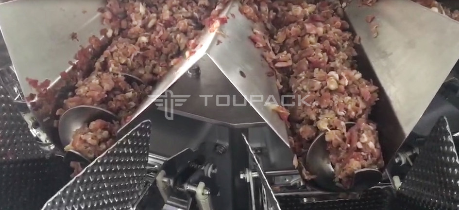 14 hoofd Fijngehakte het Wegen en de Verpakkingsmachine van het het Varkensvlees Verse Vlees van de Schroefweger 2.0KW 410kg