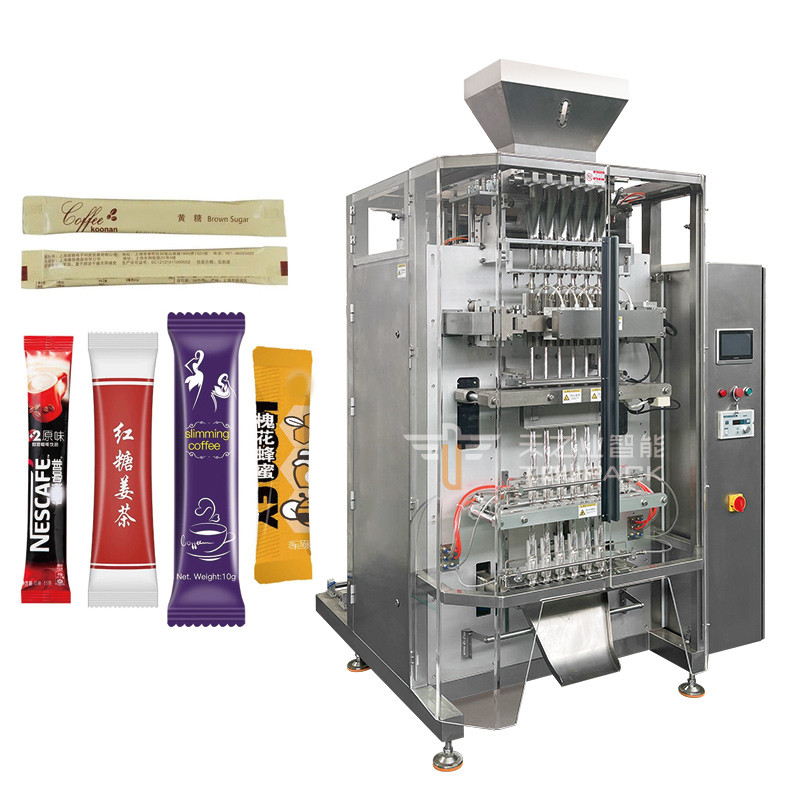 Automatische 20g 40g 80g multiline sportdrank mix stick pack poedervulmachine 4 lijnen poederverpakkingsmachine