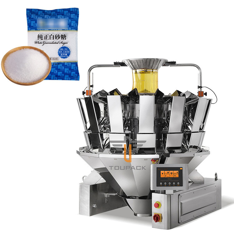 Automatische verticale graanzak met meerdere koppen weegmachine snack granulair zout suiker koffieboon verpakkingsmachine