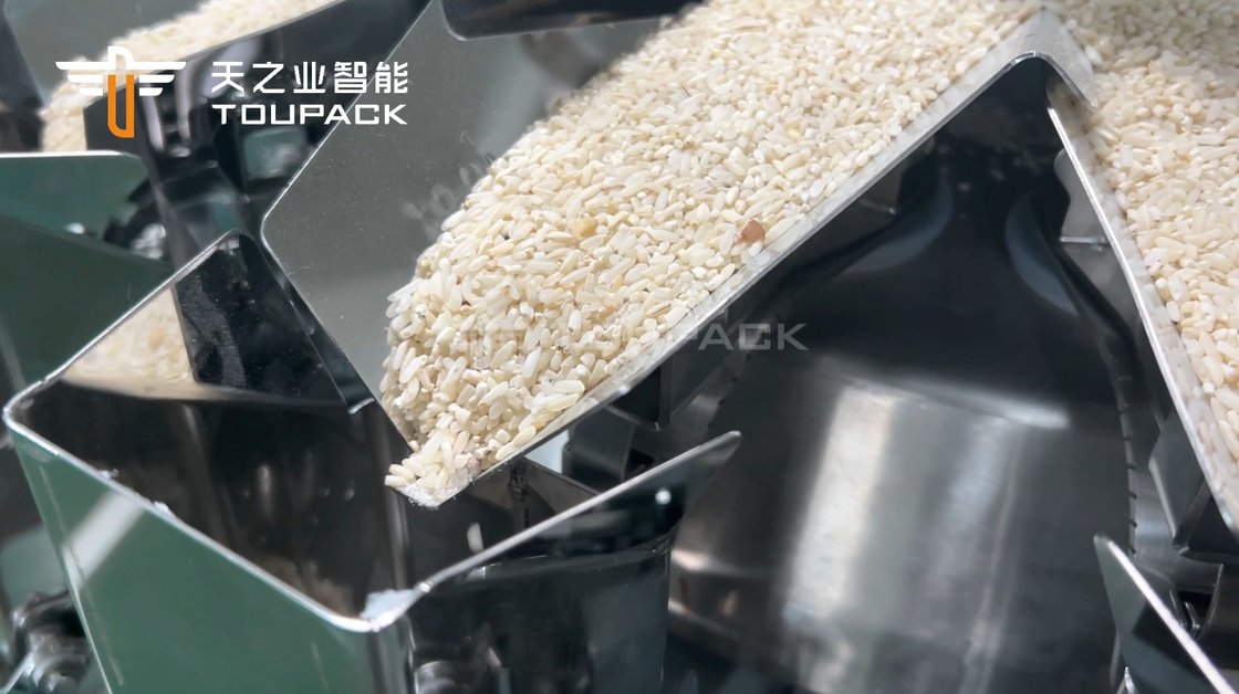 14 emmers Automatische meerhoofdige weegmachine 1kg 2kg 5L Granen Voedsel Granen Rijst zak verpakkingsmachine