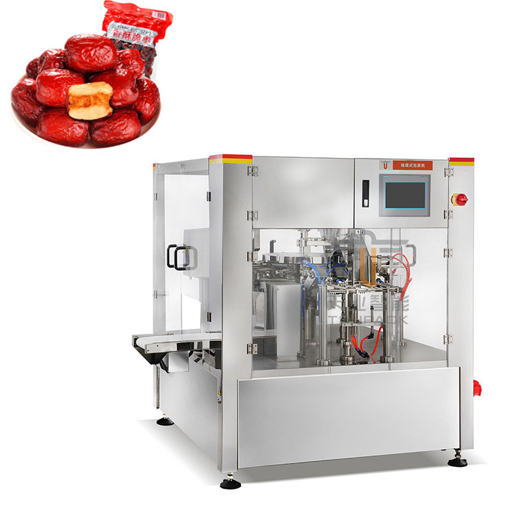 Automatische roterende zakvulmachine voor Doypack, voorgemaakte stand-up pouch rode jujube