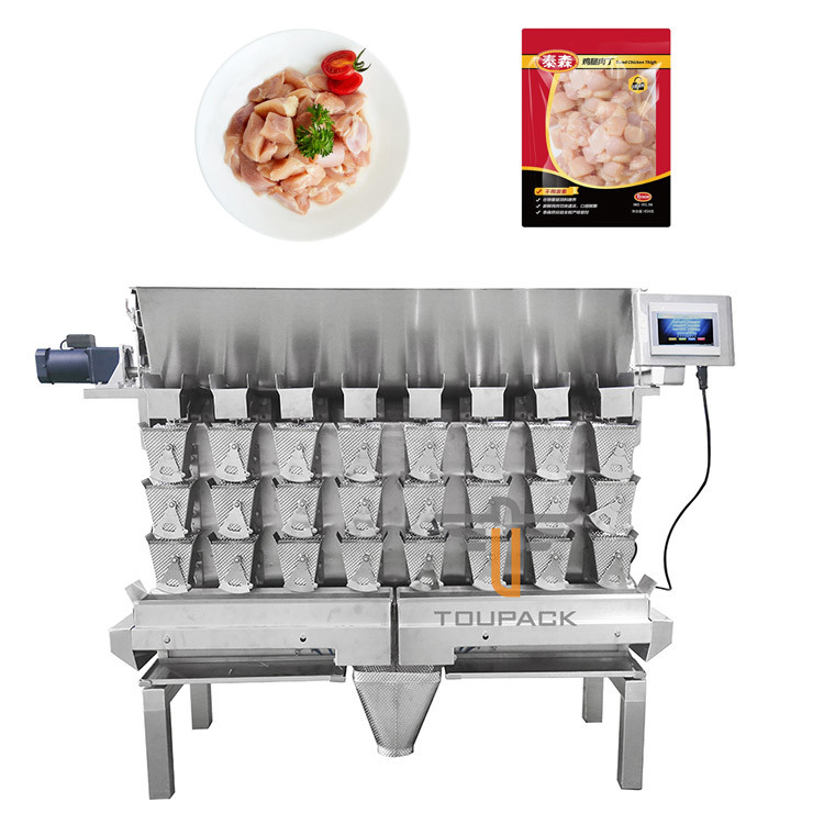 Multifunktioneel High Speed Filling Packaging Machine 8 Hoofd Weegmachine voor augurken Gesneden Kip