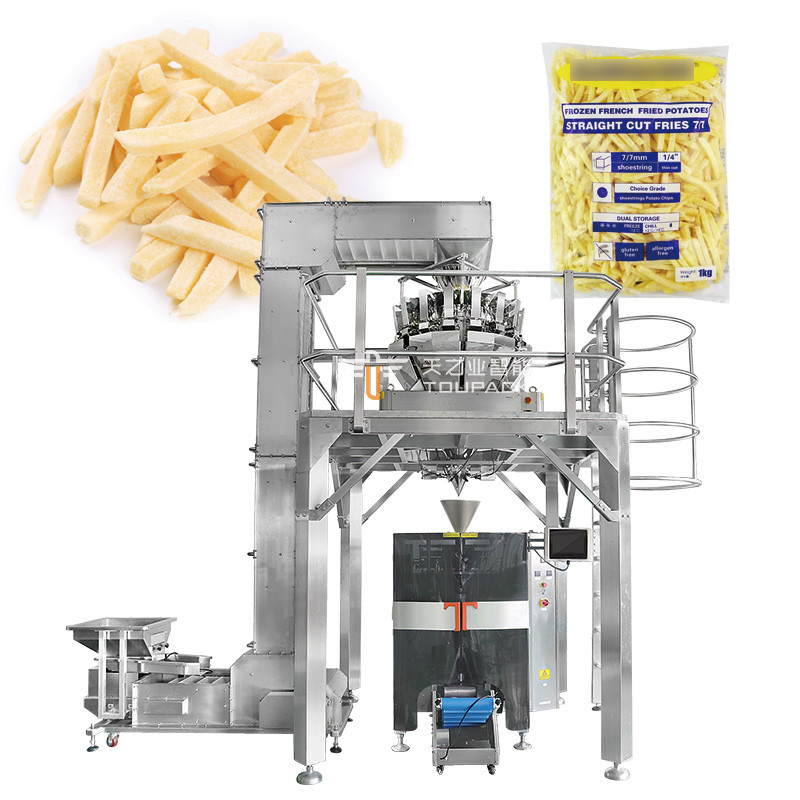 Volledig automatisch Mechanische multifunctioneel Bevroren frietjes Visfiletjes kabeljauw zalm zak blok Verticale verpakkingsmachines