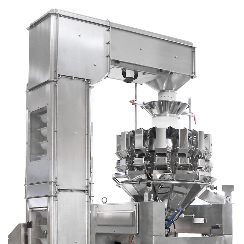 Automatische noten chips gummy candies ritszak zak zak verpakkingsmachine met multi-head weegsysteem