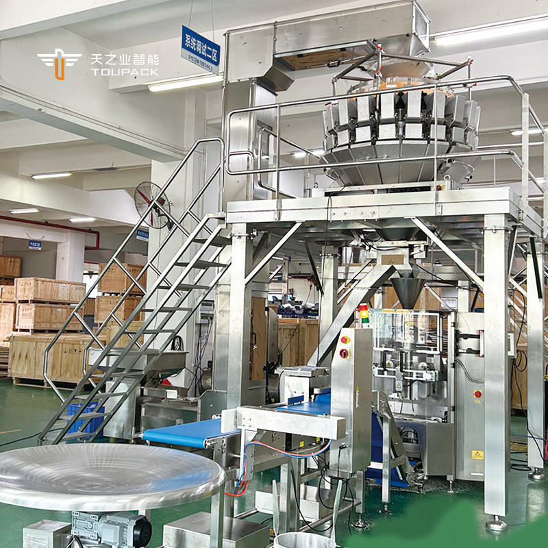 Automatische pistache popcorn maïsvlokken roostering pinda's verpakkingsmachine cashew noten multihead weiger verpakkingsmachine