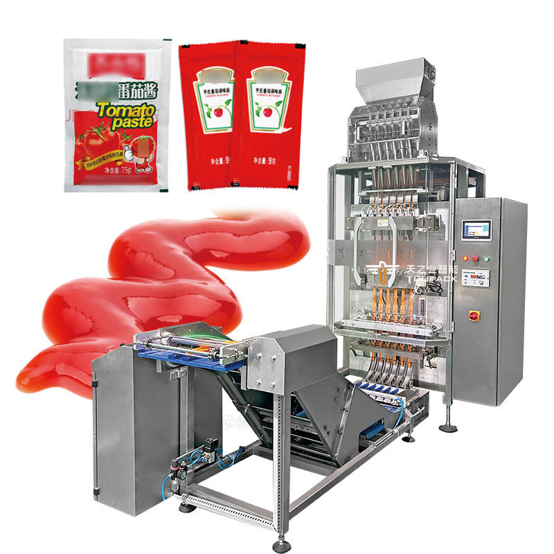High Speed Tomato Sauce Four Side Sealing Packaging Machine Automatic Seasoning Multi-column Liquid Packaging Machine (HVM) - Verpakkingsmachine voor de verpakking van Tomato Sauce