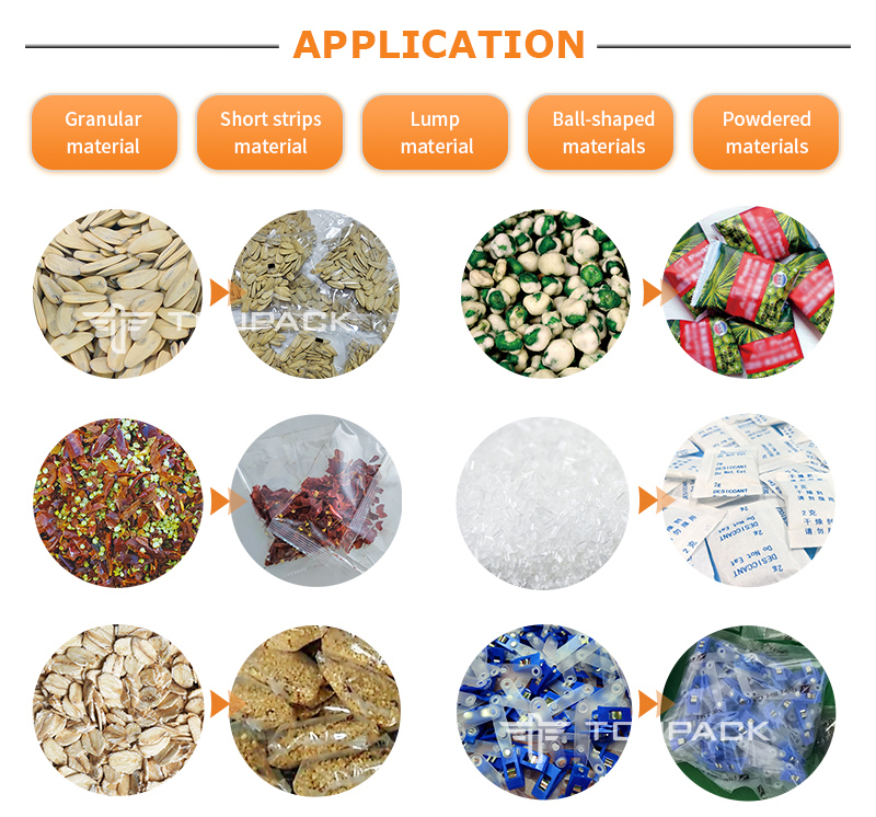 Automatische aardappelschips Multihead Weigerer Weegsysteem garnalen Franse verpakkingsmachine Puffing Food Granule Verpakkingsmachine