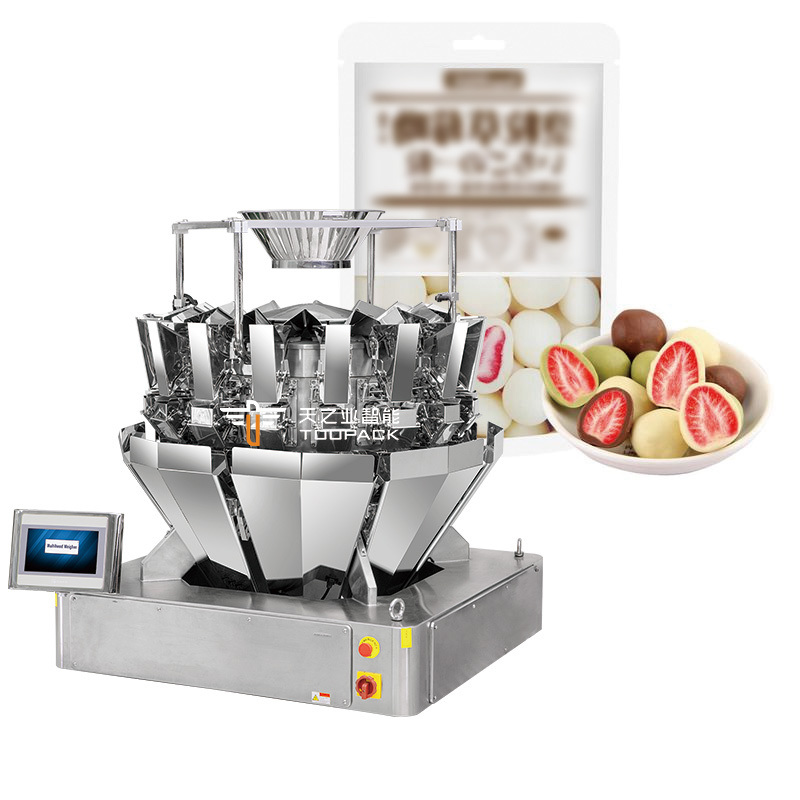 Automatische aardappelschips Multihead Weigerer Weegsysteem garnalen Franse verpakkingsmachine Puffing Food Granule Verpakkingsmachine