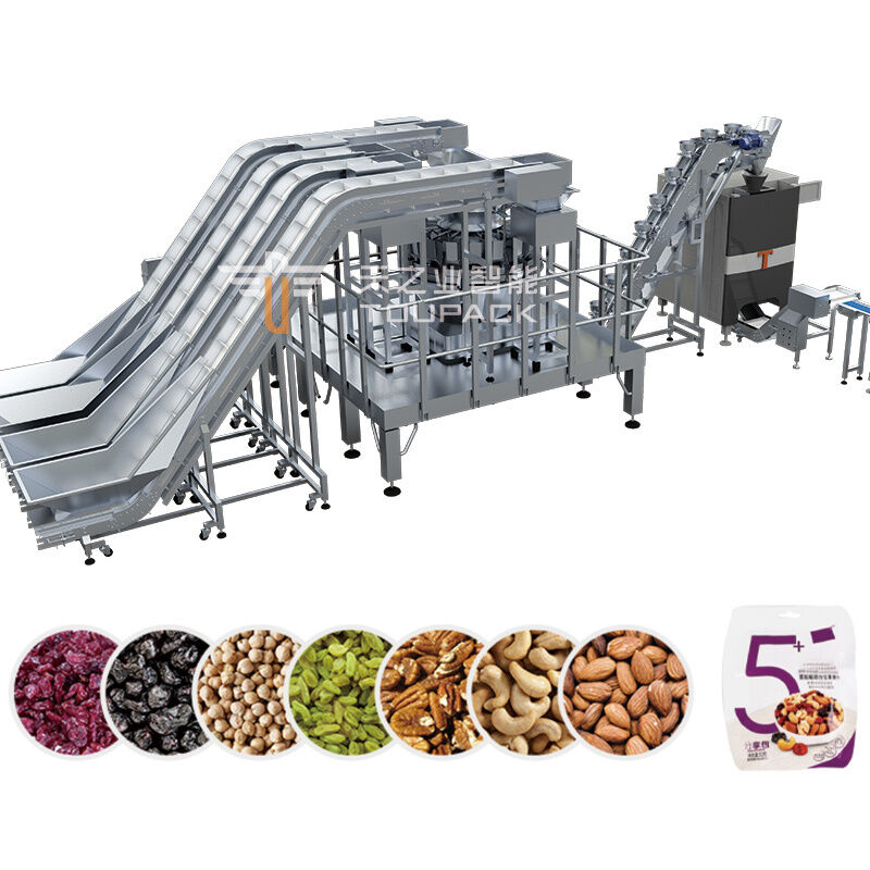 Verticale verpakkingsmachine voor 3l of 5l noten 14 koppen Verticale verpakkingsmachine voor 32 koppen Meerkoppenverpakkingsmachine voor gedroogd fruit