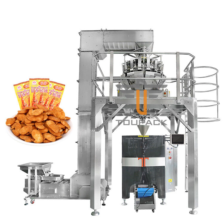 Long Strip Snack Food Weighing Hard Candy Packing Machine Gebakken deeg Twist Verpakkingsmachine Zipper Bag Kussen Verpakkingsmachine