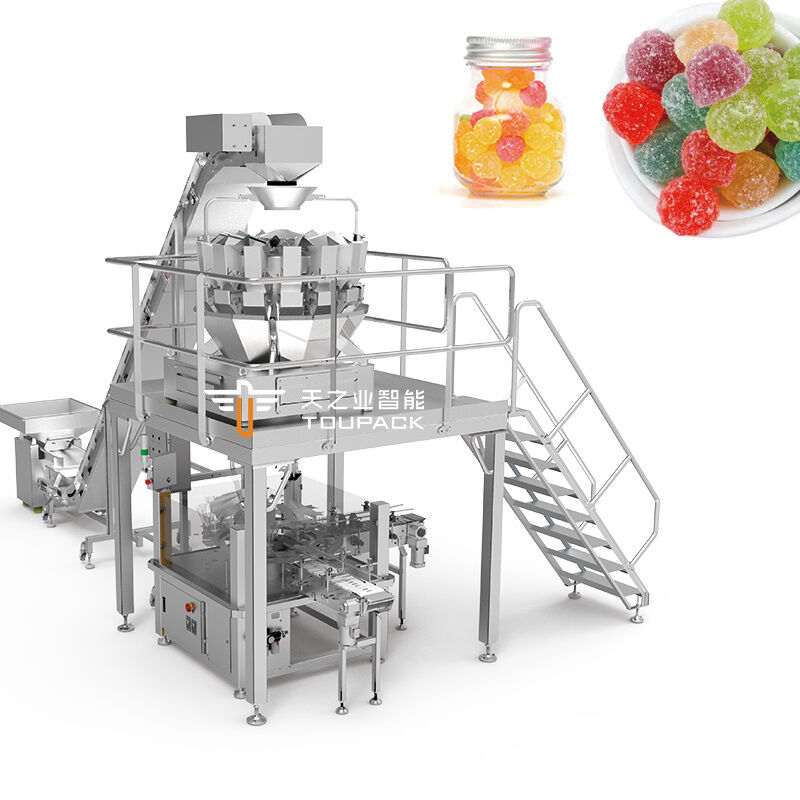 Multihead Weigher Snack Jar Filling Line For Crispy Snacks PET Container & Paper Tube Packaging
