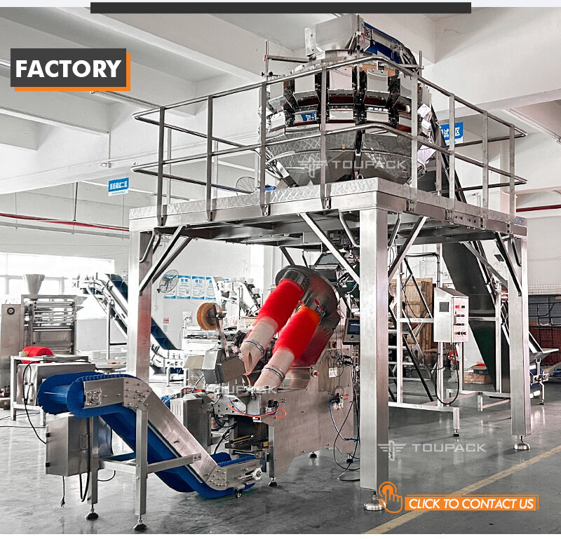 Industrial Potato Mesh Bag Packaging Line met automatische weigeraar Net Bag Filling Clipping en Tag Inserter