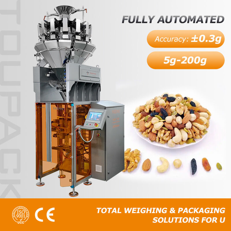 Automatische VFFS-verpakkingsmachine voor voedselverpakkingen met multihead weegmachine 20-200 verpakkingen per minuut hoog nauwkeurig weegsysteem
