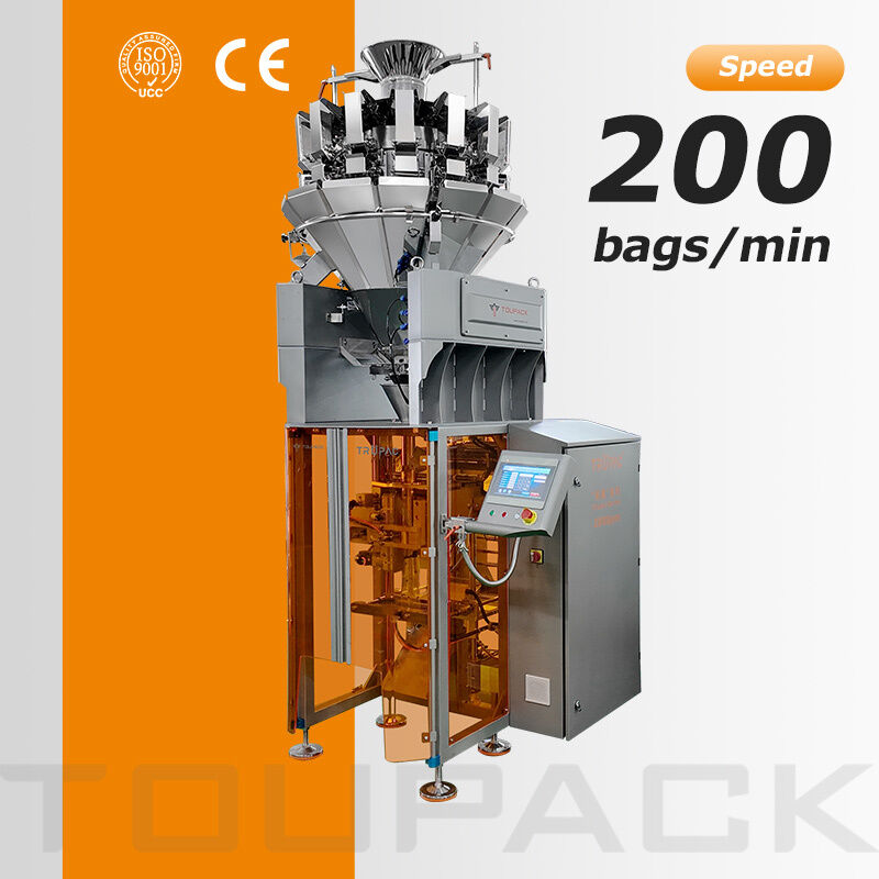 Automatische VFFS-verpakkingsmachine voor voedselverpakkingen met multihead weegmachine 20-200 verpakkingen per minuut hoog nauwkeurig weegsysteem