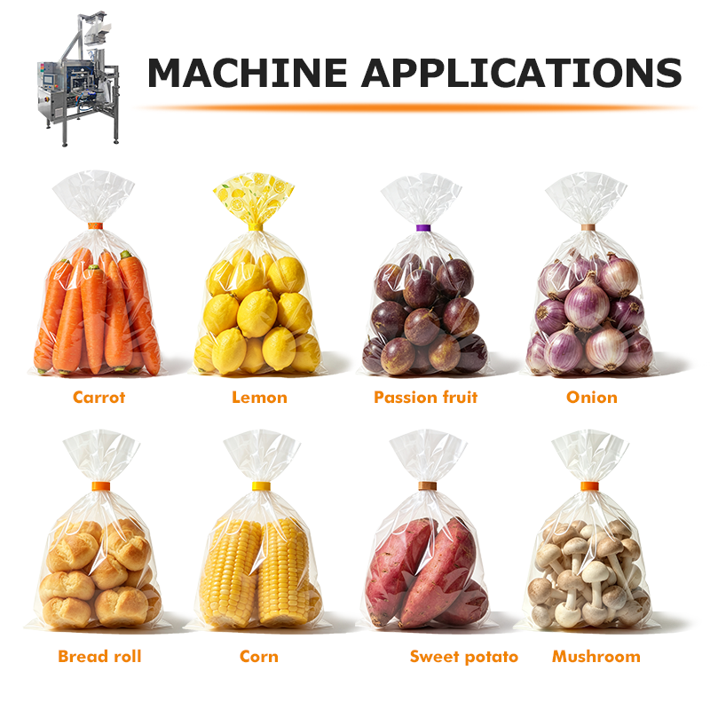 Professionele automatische zaksluitmachine voor het verpakken van fruit, groenten en landbouwproducten met stabiele prestaties