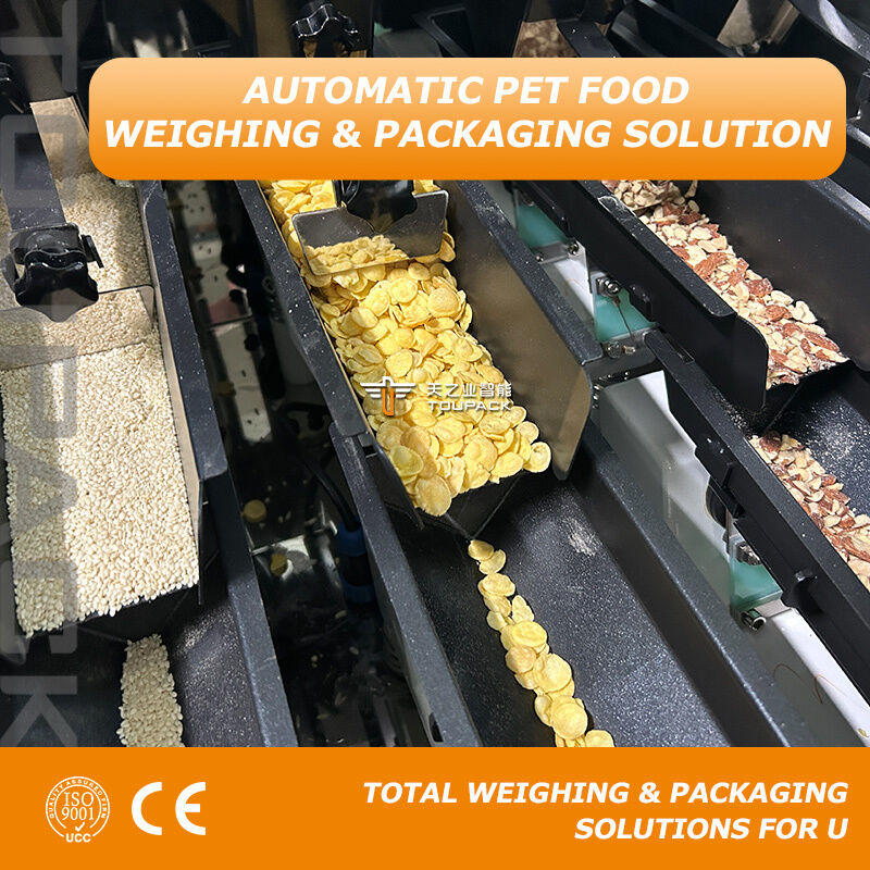 Automatische Doy Pouch-verpakkingsmachine, bijpassende lineaire weger voor senior huisdier droogvoer korrelig materiaal