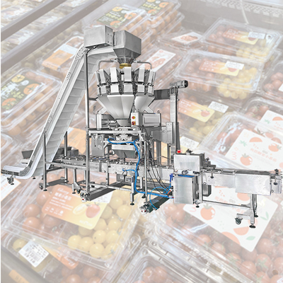 De Doos van het de Wegerskarton van Cherry Tomato Blueberry Fresh Fruit Multihead het Vullen Verpakkingsmachine