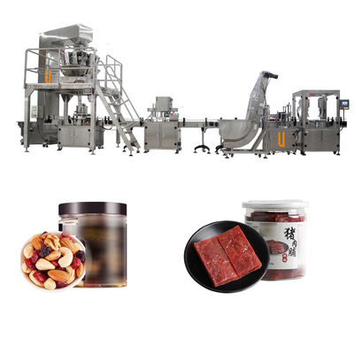 OEM Automatische van de het Varkensvlees Schokkerige Gemengde Noot van de Flessenvullenmachine van de Snacksmulit de Hoofdenweger het Vullen het Afdekken Machines