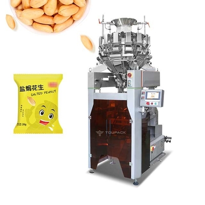 SS304 Fried Peanut Snacks Back Seal-het In zakken doenmachine met Multihead-Weger