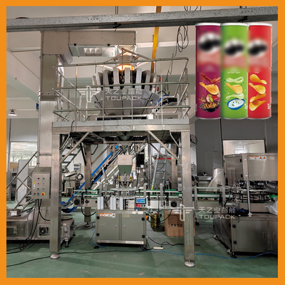 Automatische Vacuümaardappel het Wegende en Vullende Systeem van Chips Tin Canning Machine Puffed Food