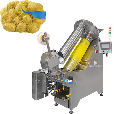 5kg Mesh Bag Packaging Machine Automatische vers fruit Net Bag Wrapping Clipping Labeling Machine