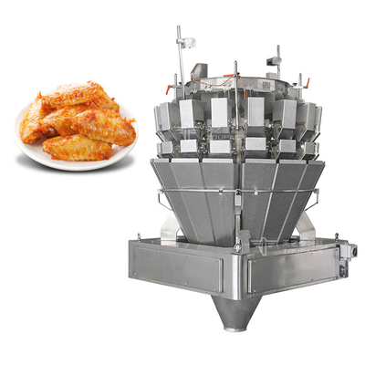 Automatische schroefvoerder combinatie weegmachine vullen kleverig voedsel vlees gemarineerd kippenvleugels multihead weegmachine