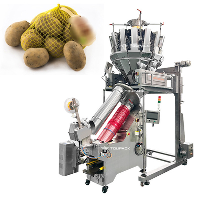 Volledig automatische Nylon Net Bag Packing Machine voor verse aardappelen Walnoten Net Bag Clipping Packing Machine