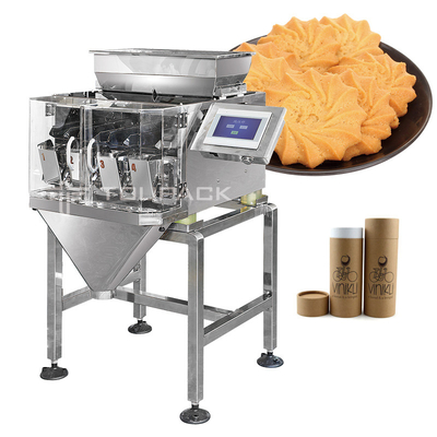 Industriële kwaliteit roestvrij staal Fragile biscuit lineaire weegmachines 4 hoofd lineaire weegmachines voor verpakkingen
