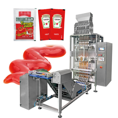 Automatische poedersaus vloeibare zakje stok multi-lane vulmachine multi-lane verpakkingsmachine met multi-lane checkweigher