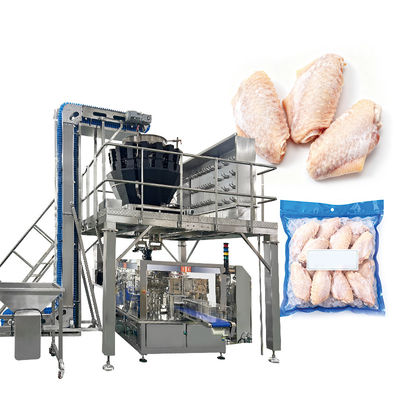 Food Grade Automatische Vacuüm Diepvries Voedsel Zak Verpakkingsmachine Garnalen Inktvis Ringen Zak Multihead Weegmachine Vul- en Verpakkingsmachine