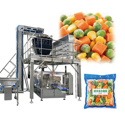 Automatische Doypack-zak voor voedsel Fries Kipmengsel Salad Weeg- en vulmachine Vrieszeevruchten Verpakkingsmachine