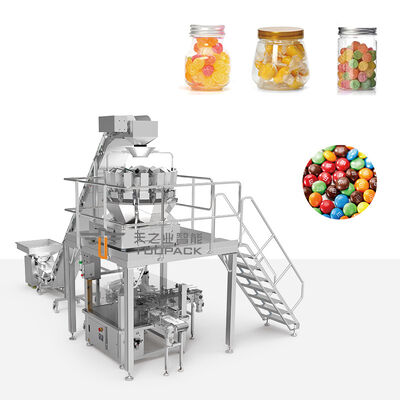 Hoge nauwkeurigheid gedroogde pruim granule plastic fles verpakkingsmachine lijn voor snoep popcorn snack pot vulmachine