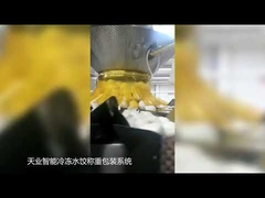 Verpakkings- en gewichtssysteem voor voedsel op ijs